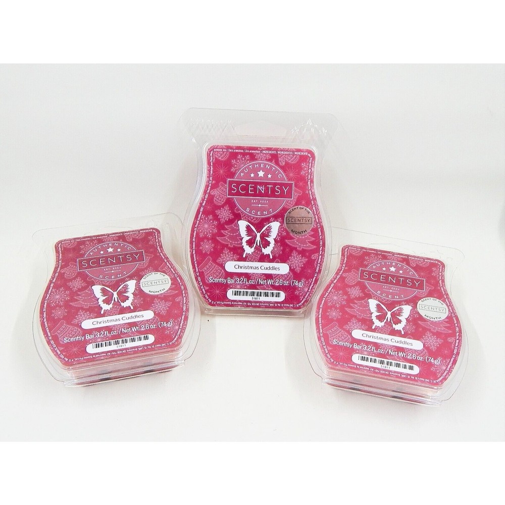 Scentsy Authentic Christmas Cuddles Wax Bars Lot of 3
